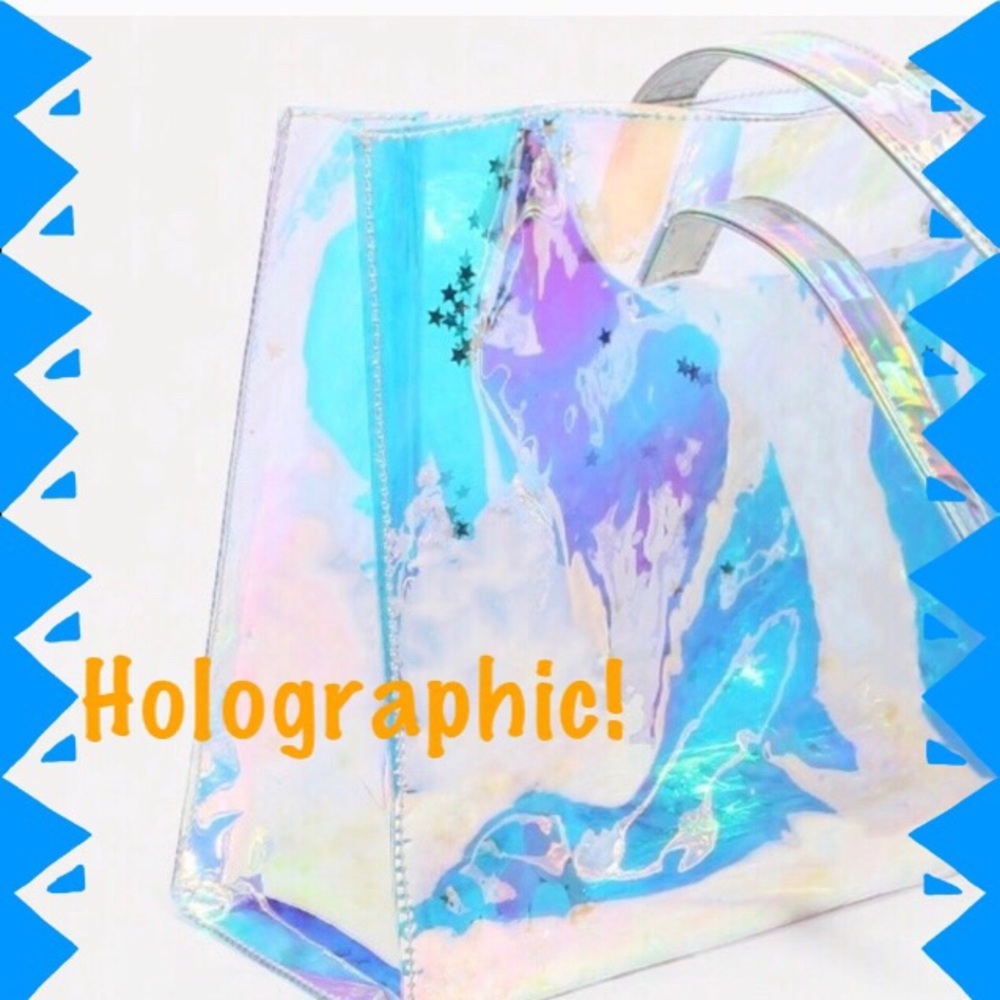 Tote Bag-Holographic Stars - Picture 9 of 10